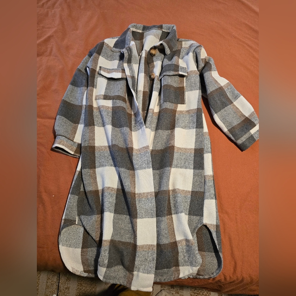 Long flannel jacket